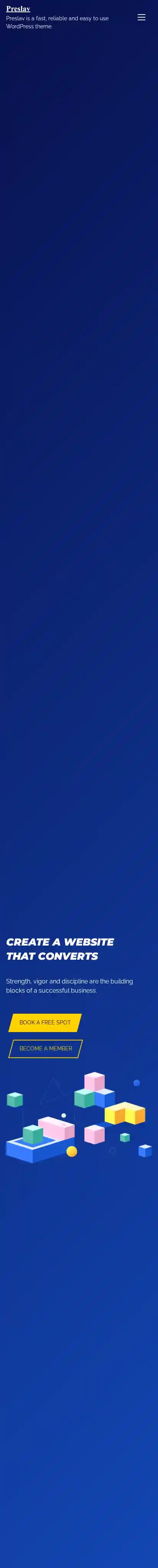 Preslav home page on mobile