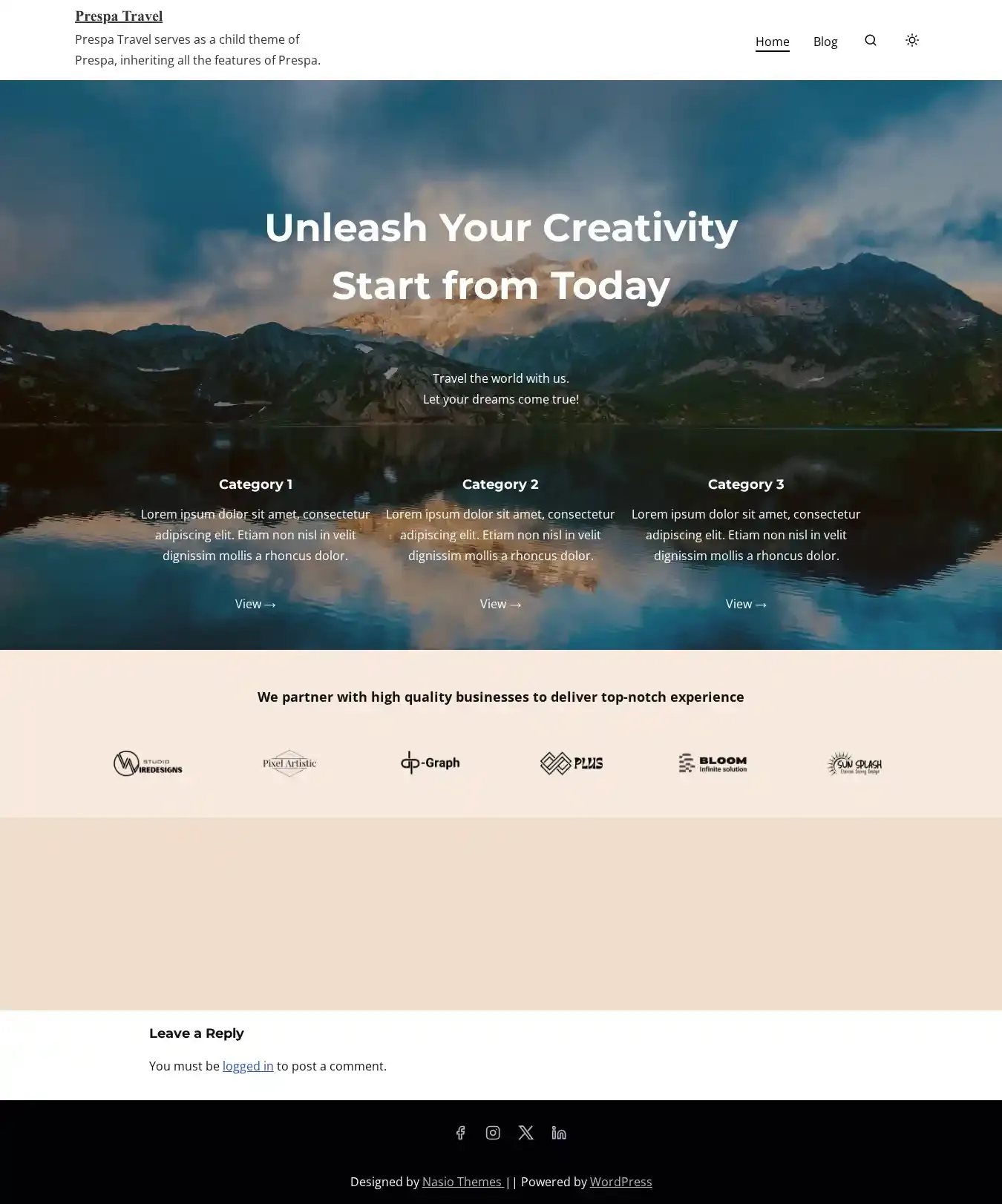 Prespa Travel home page on desktop