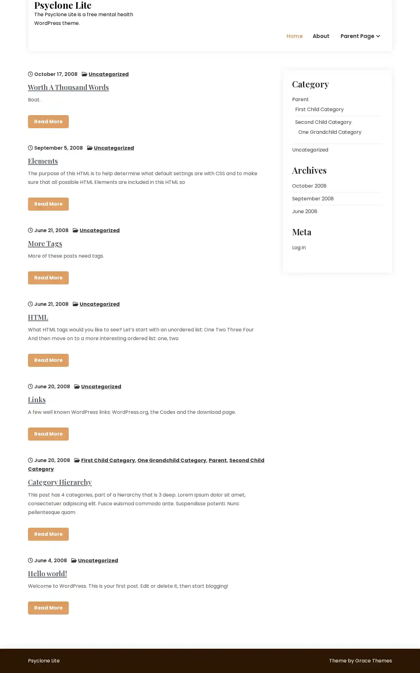 Psyclone Lite home page on desktop