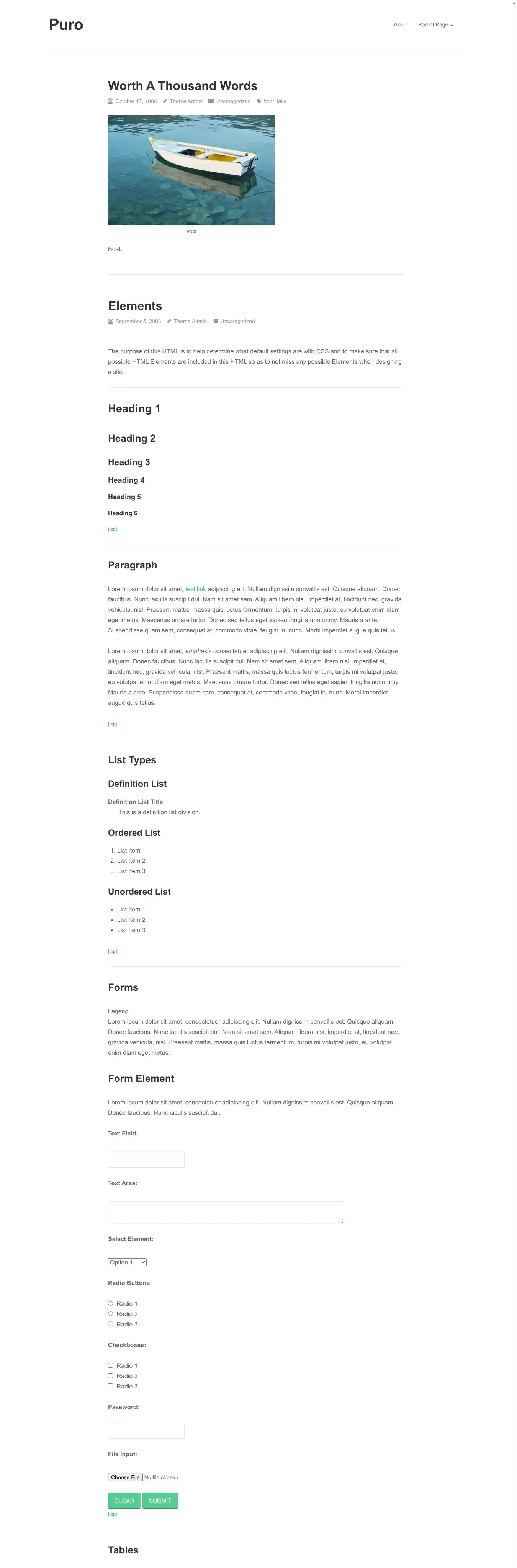 Puro home page on desktop