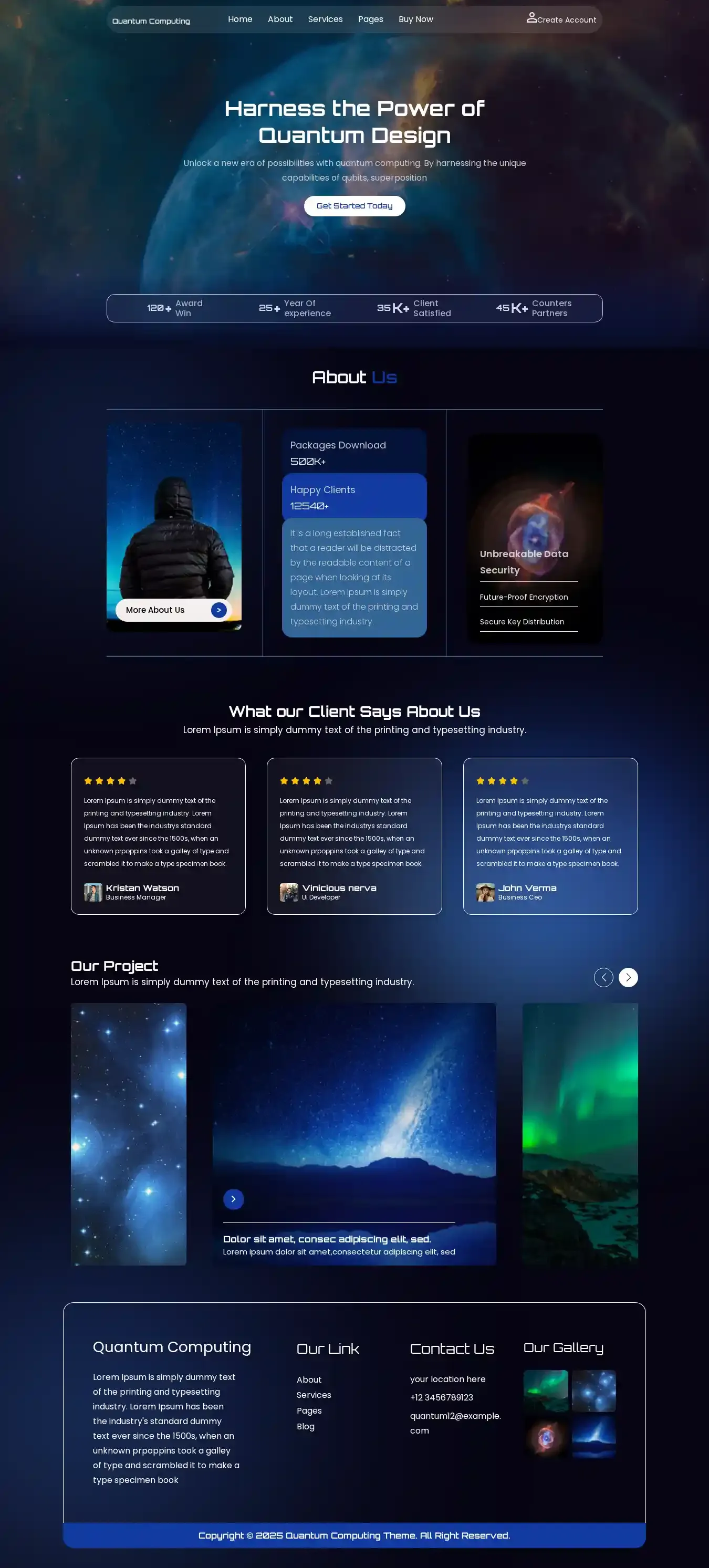 Quantum Computing home page on desktop