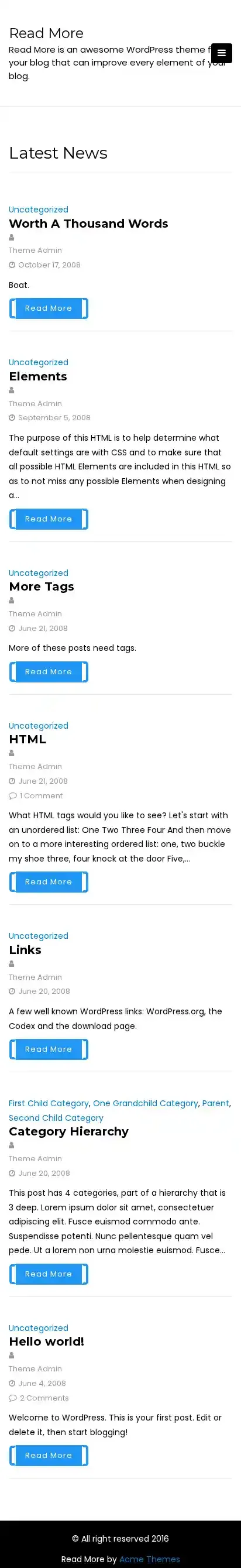 Read More home page on mobile