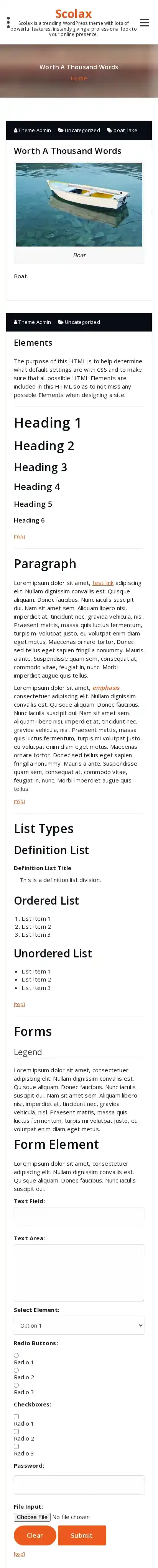 Scolax home page on mobile