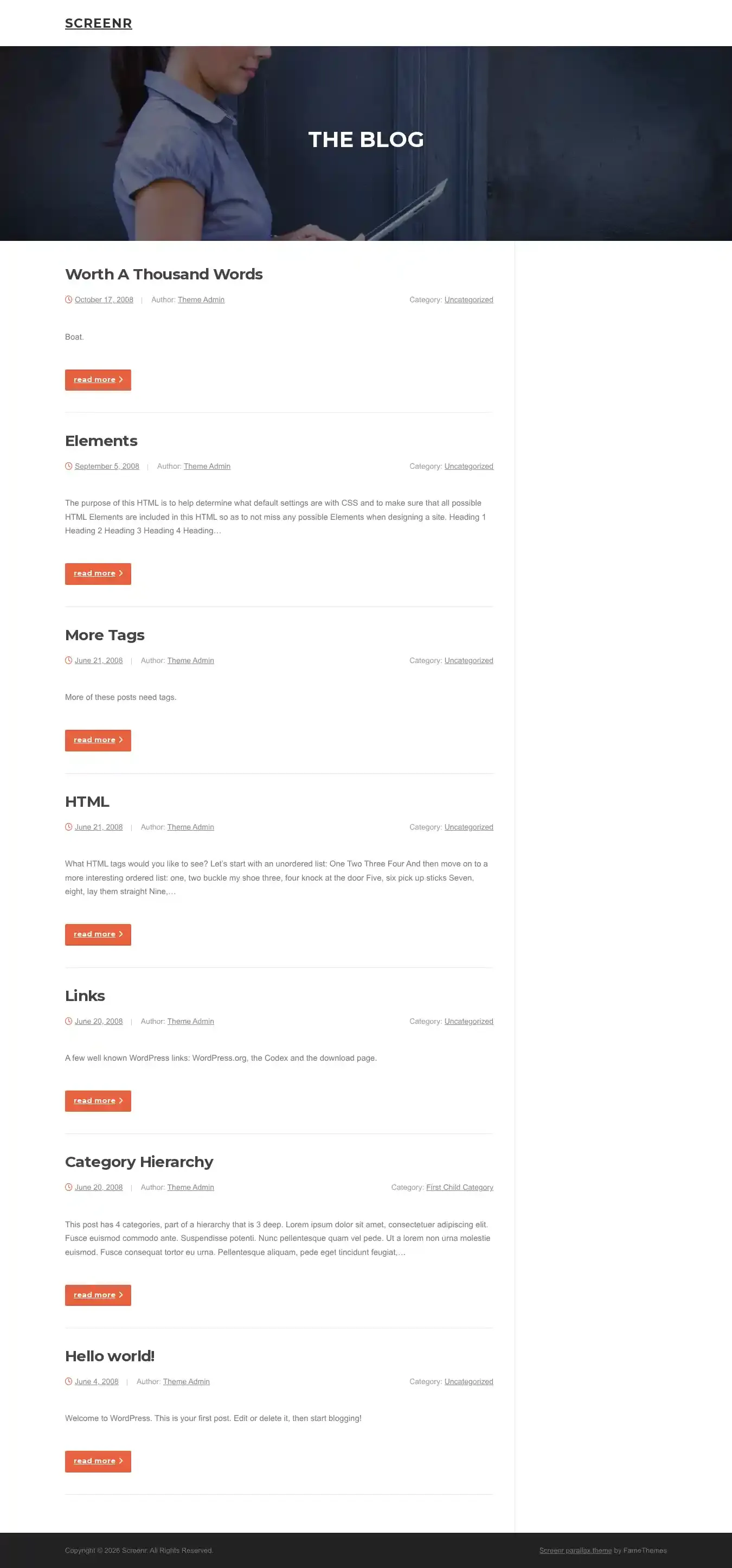 Screenr home page on desktop