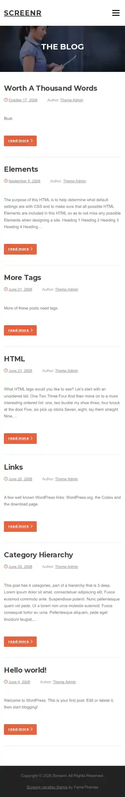 Screenr home page on mobile