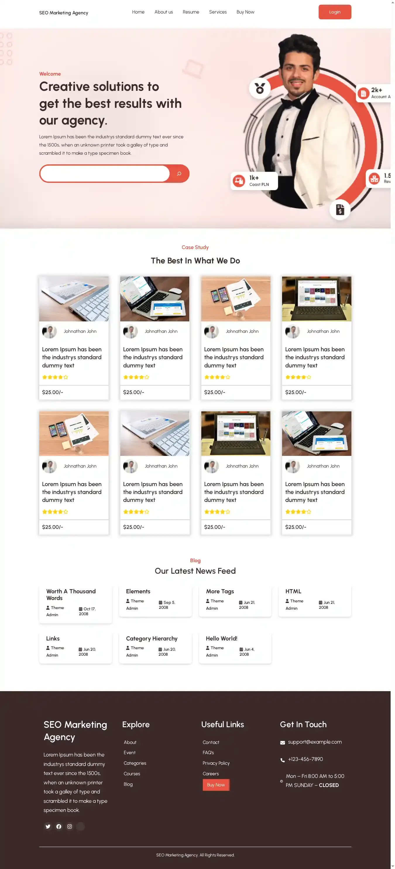 SEO Marketing Agency home page on desktop