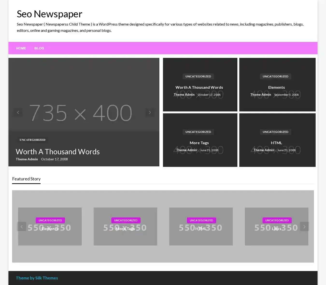 Seo Newspaper home page on desktop