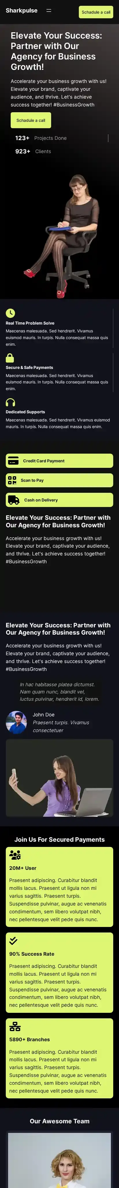 Sharkpulse home page on mobile