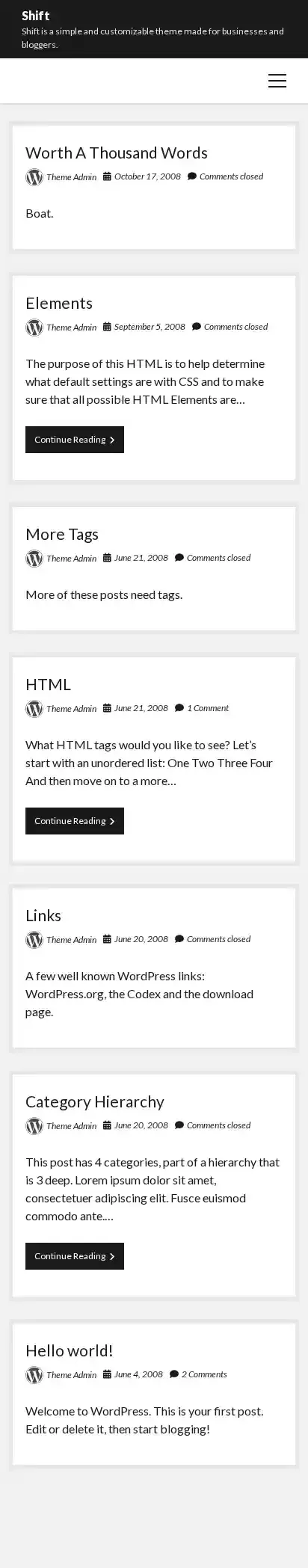 Shift home page on mobile