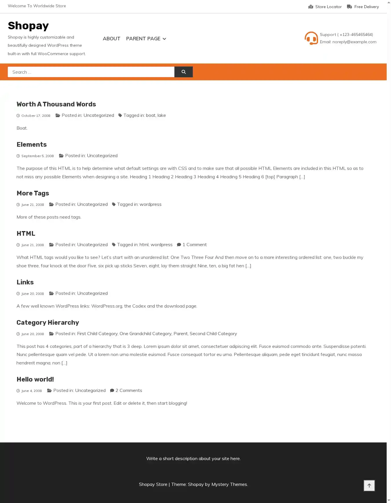 Shopay home page on desktop