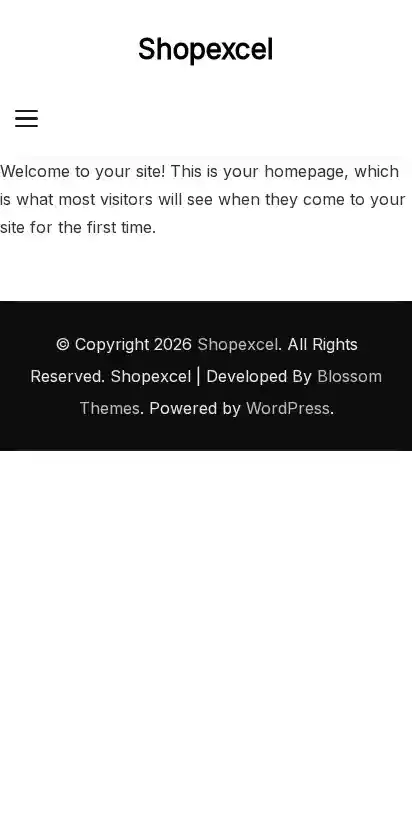 Shopexcel home page on mobile