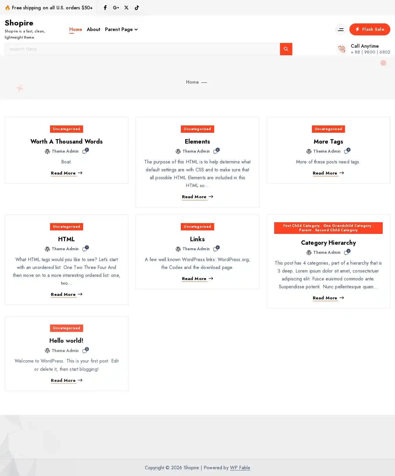 Shopire home page on desktop
