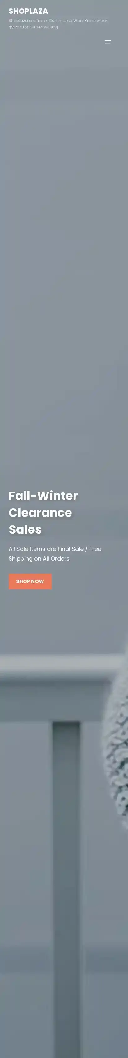 Shoplaza home page on mobile
