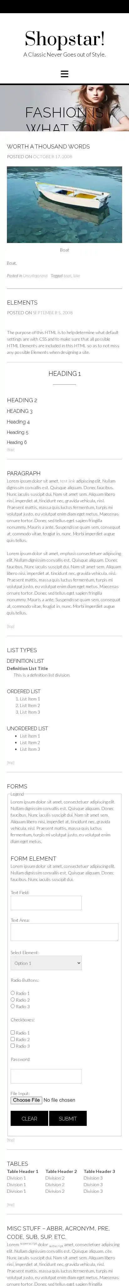 Shopstar! home page on mobile