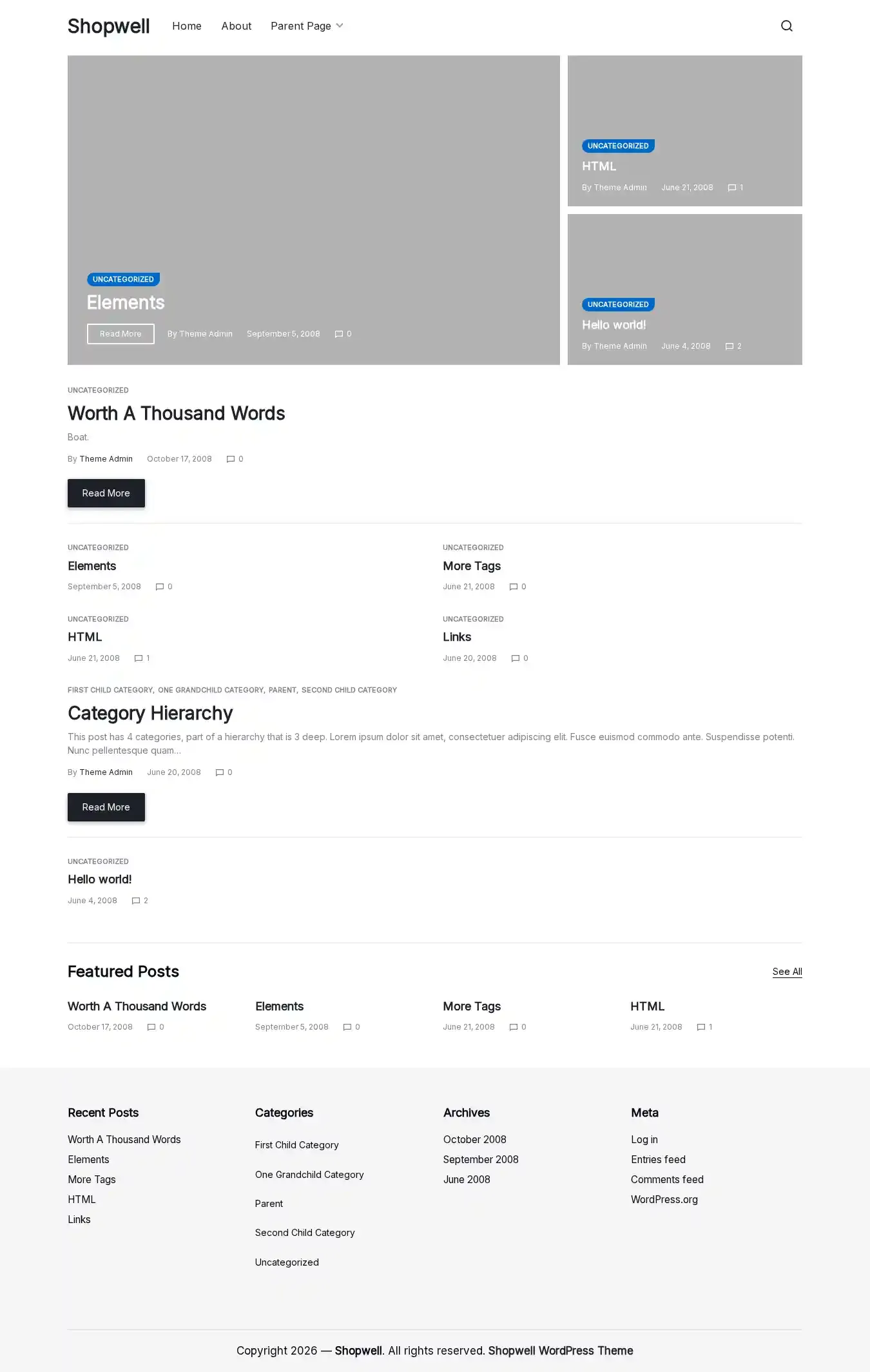 Shopwell home page on desktop