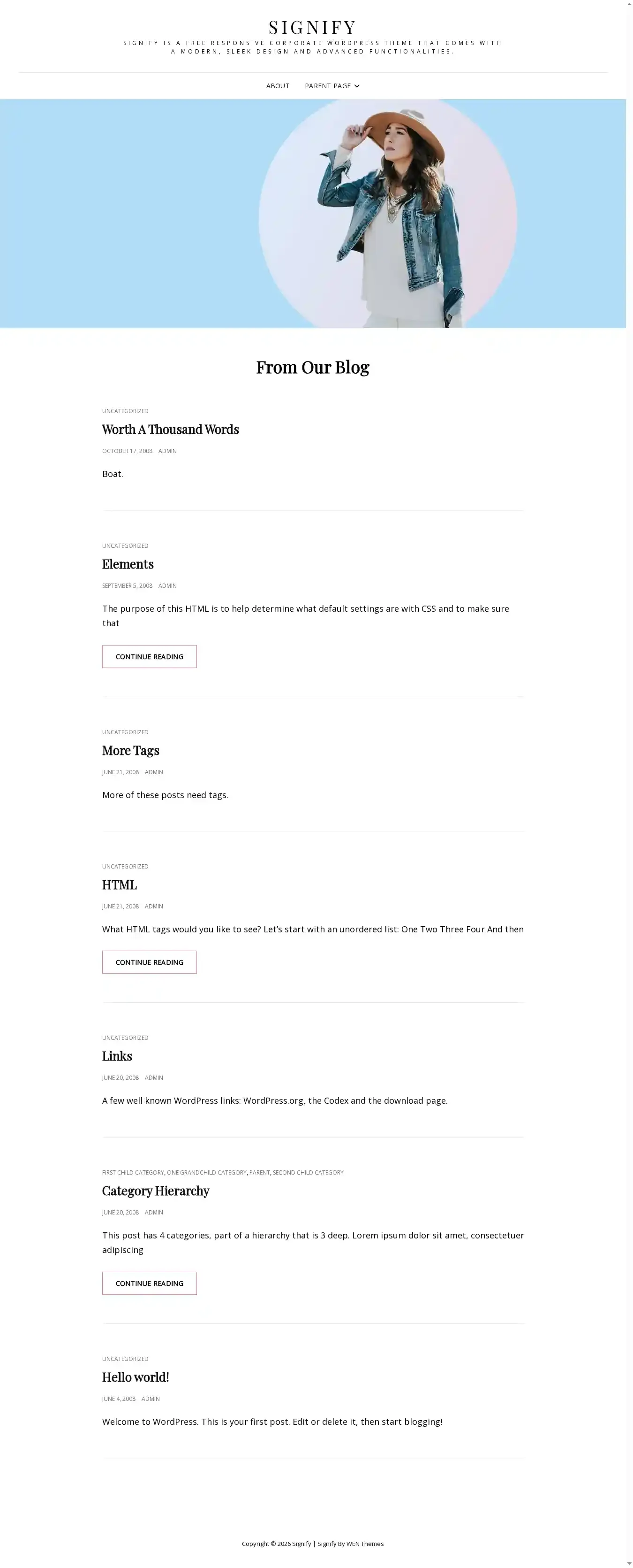 Signify home page on desktop