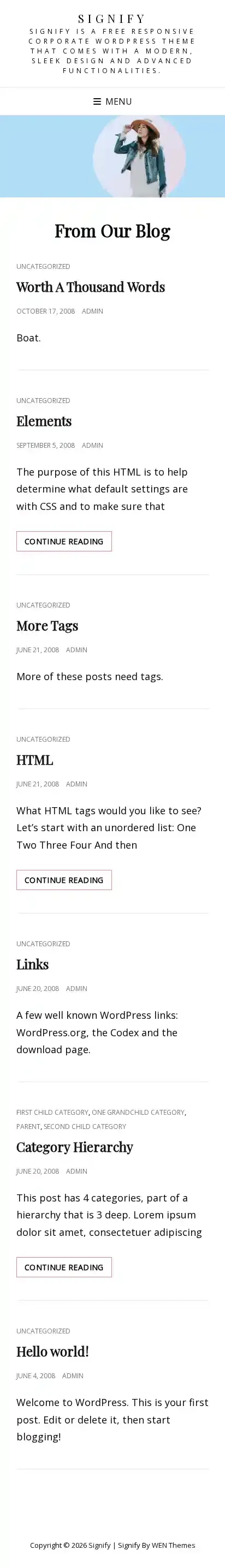 Signify home page on mobile