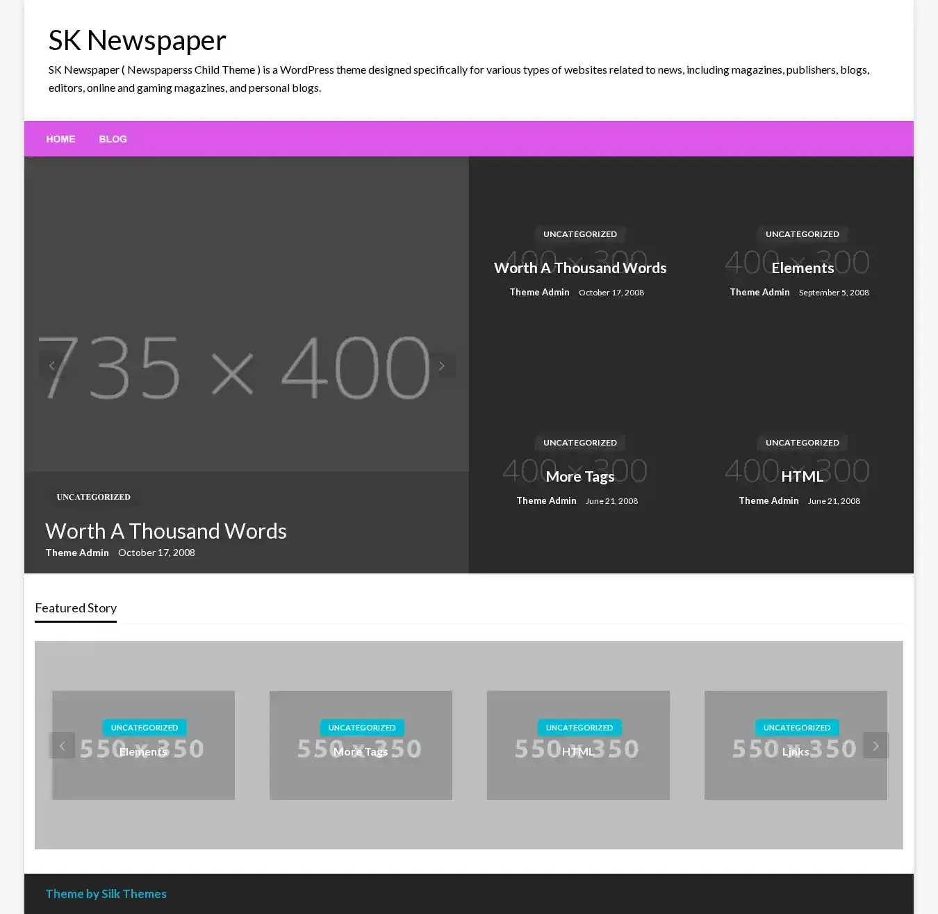 SK Newspaper home page on desktop
