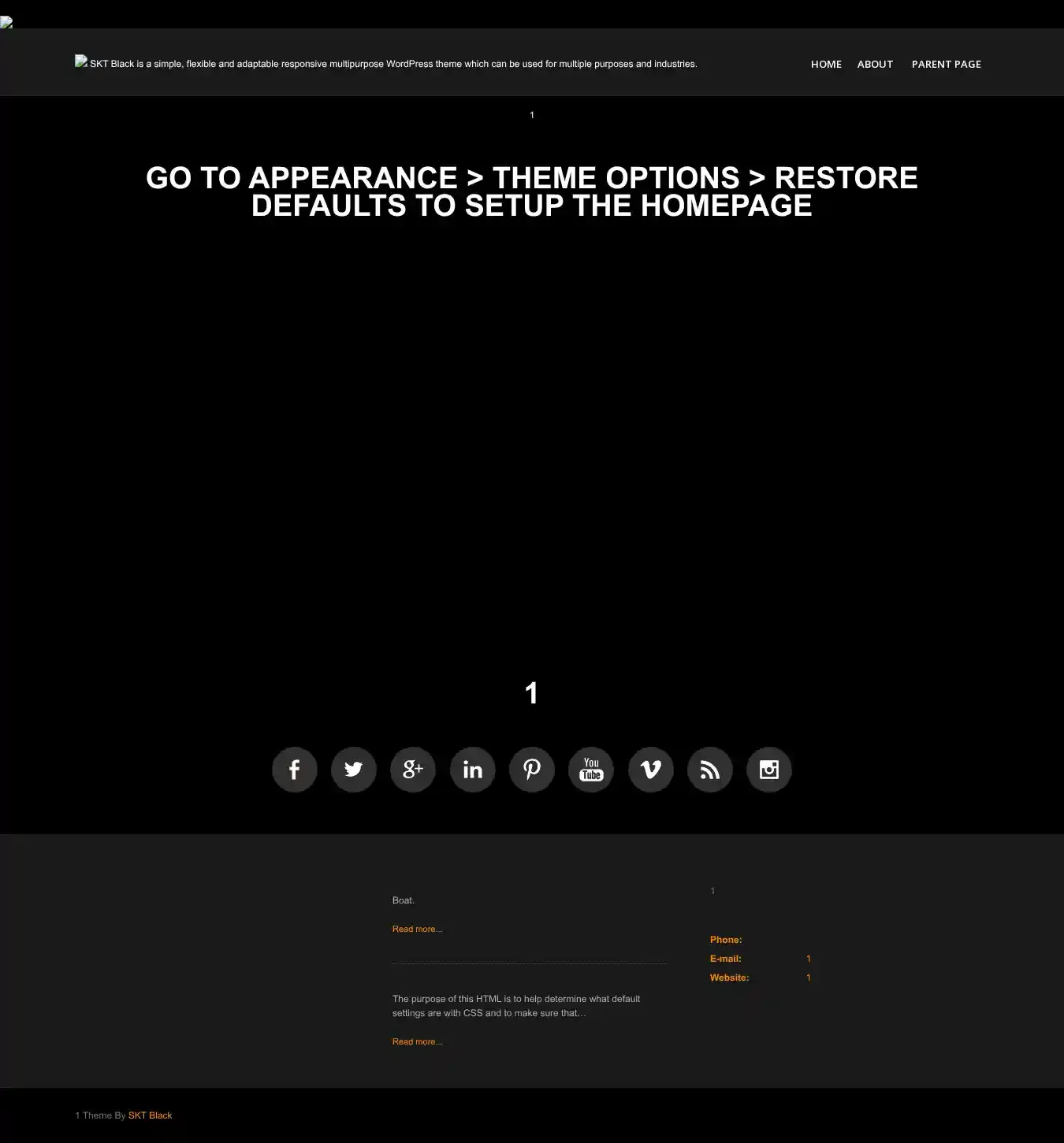 SKT Black home page on desktop