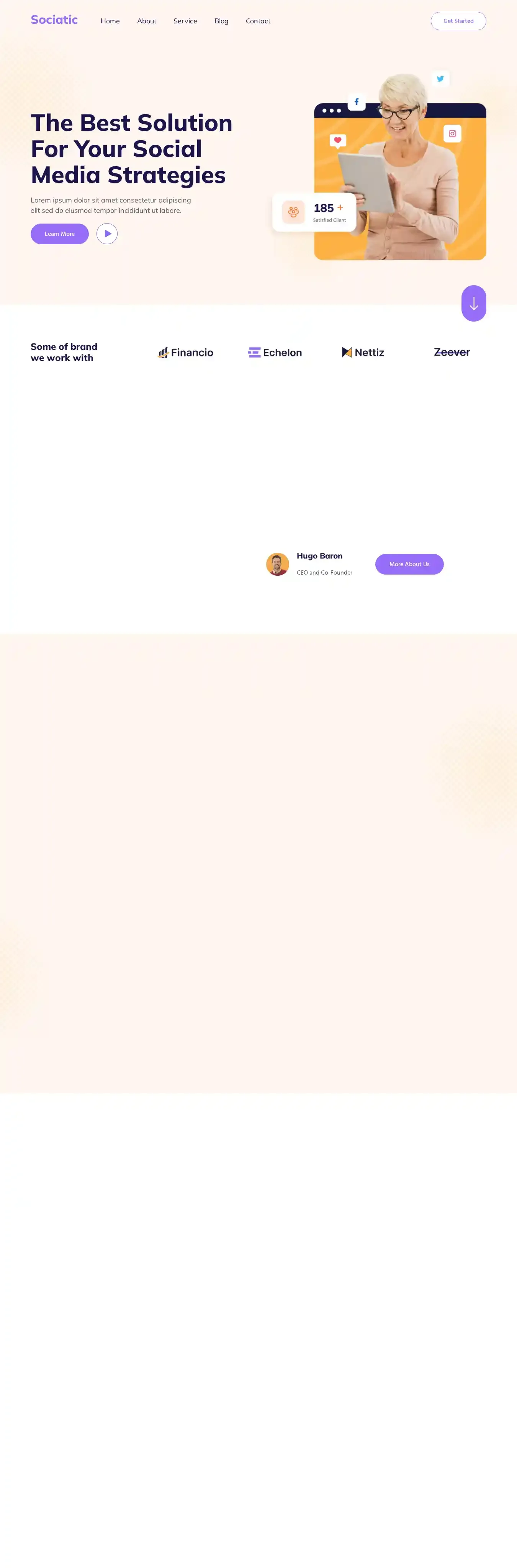 Sociatic home page on desktop