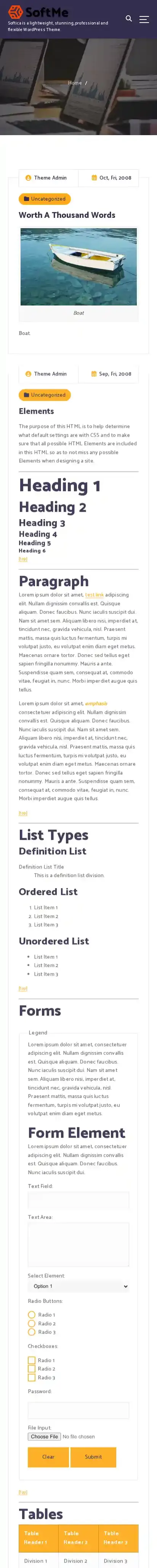 Softica home page on mobile