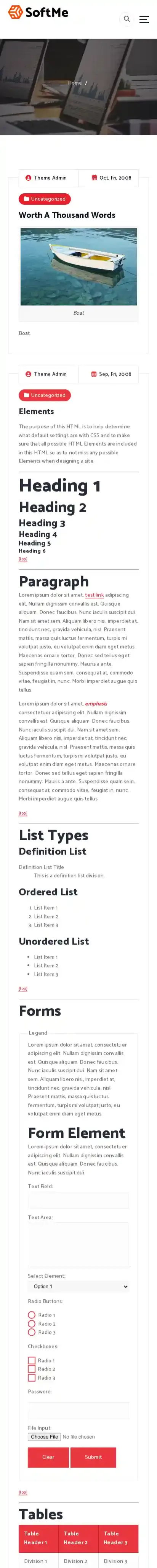 Softinn home page on mobile