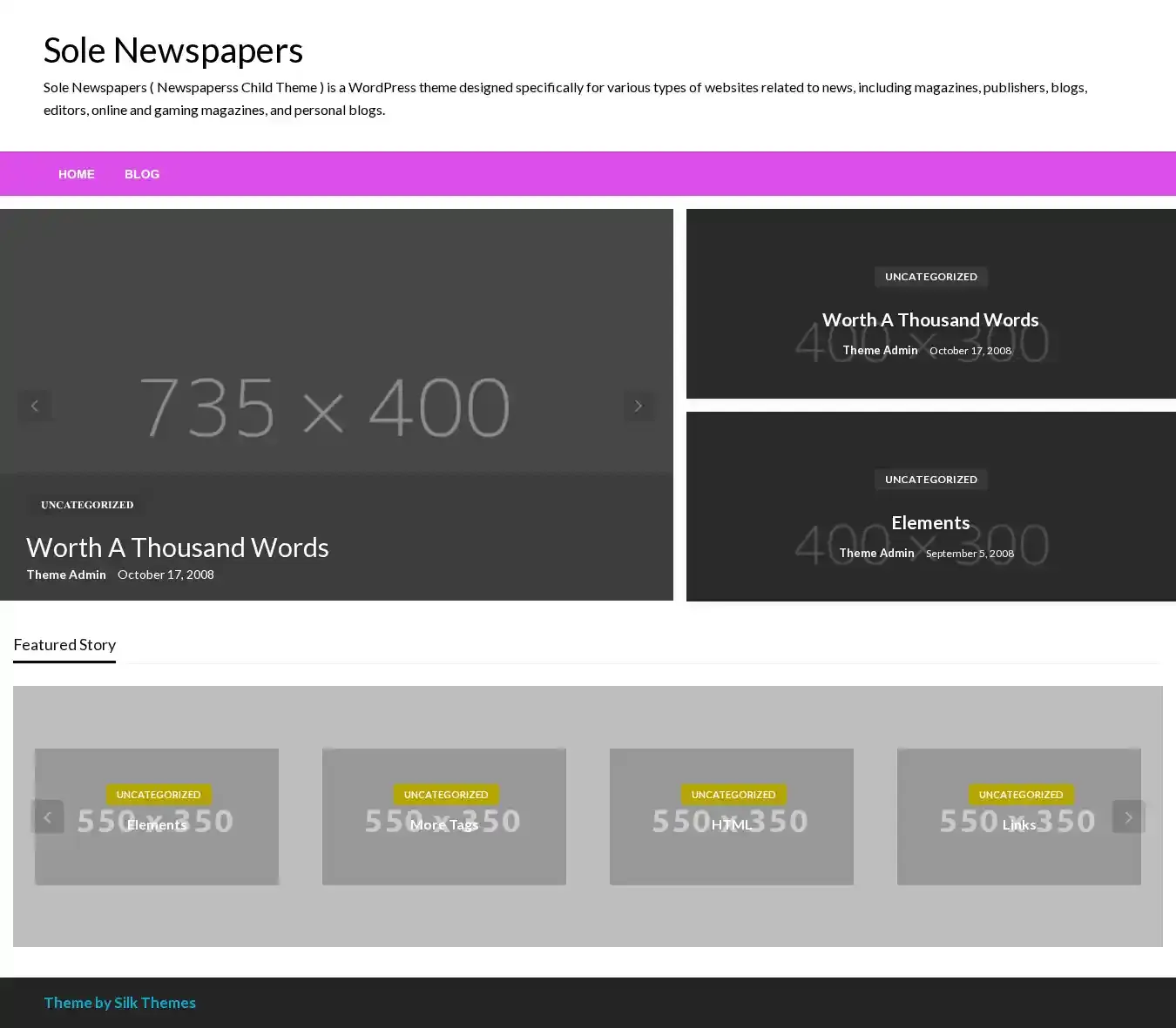 Sole Newspapers home page on desktop