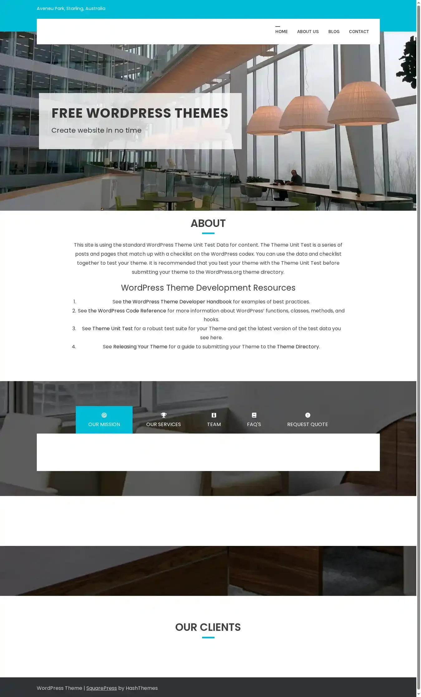 SquarePress home page on desktop