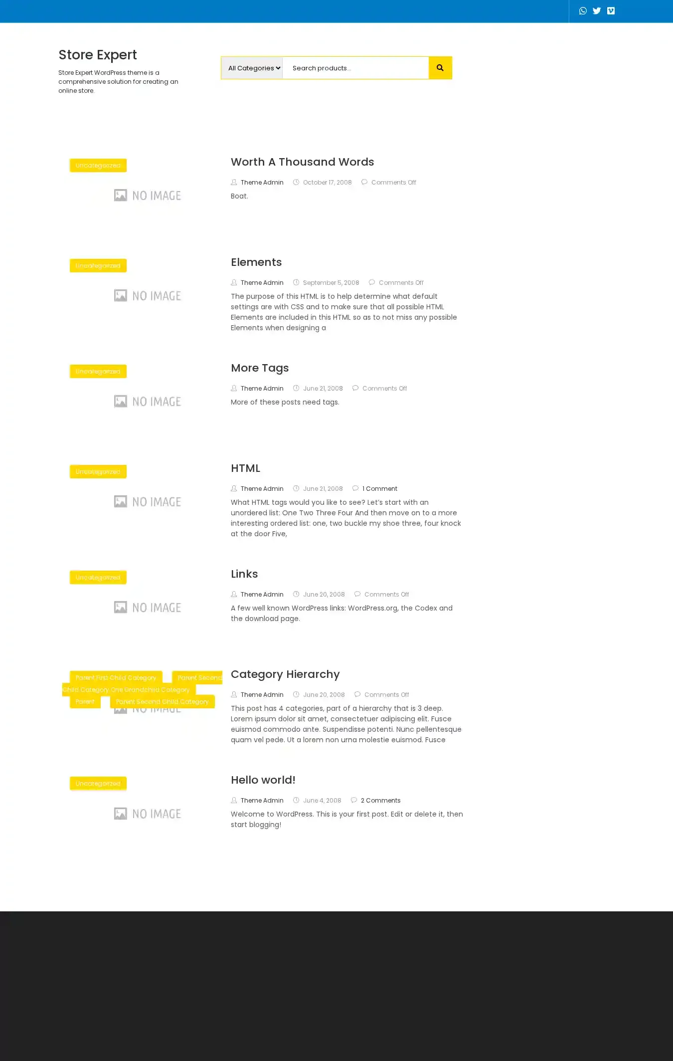 Store Expert home page on desktop