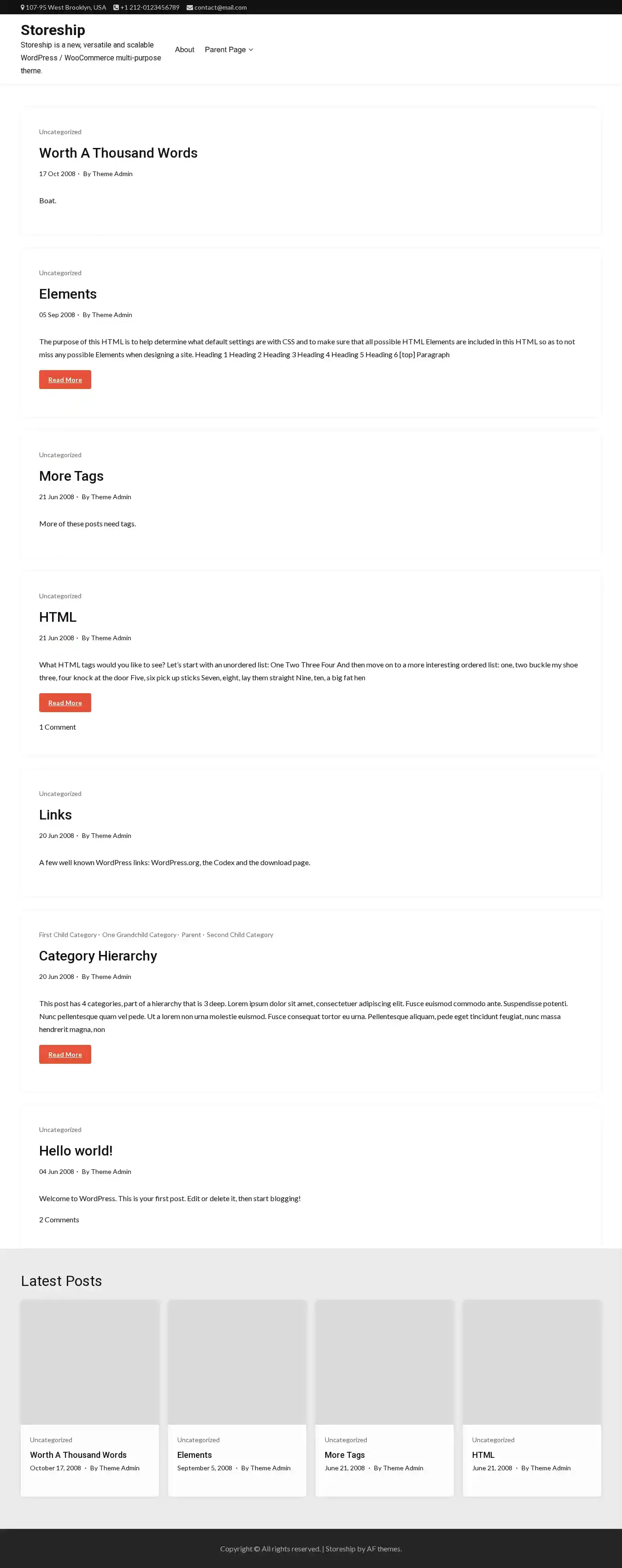 Storeship home page on desktop