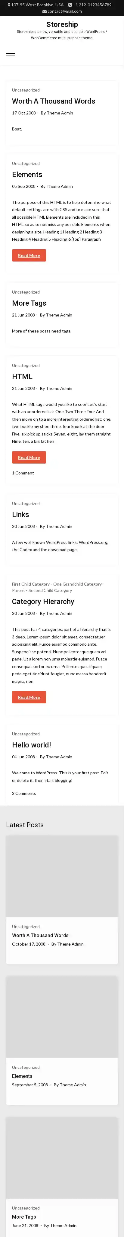 Storeship home page on mobile
