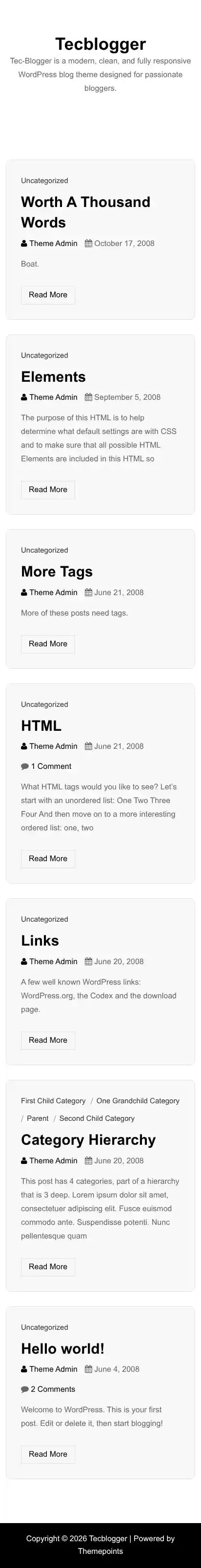 Tecblogger home page on mobile