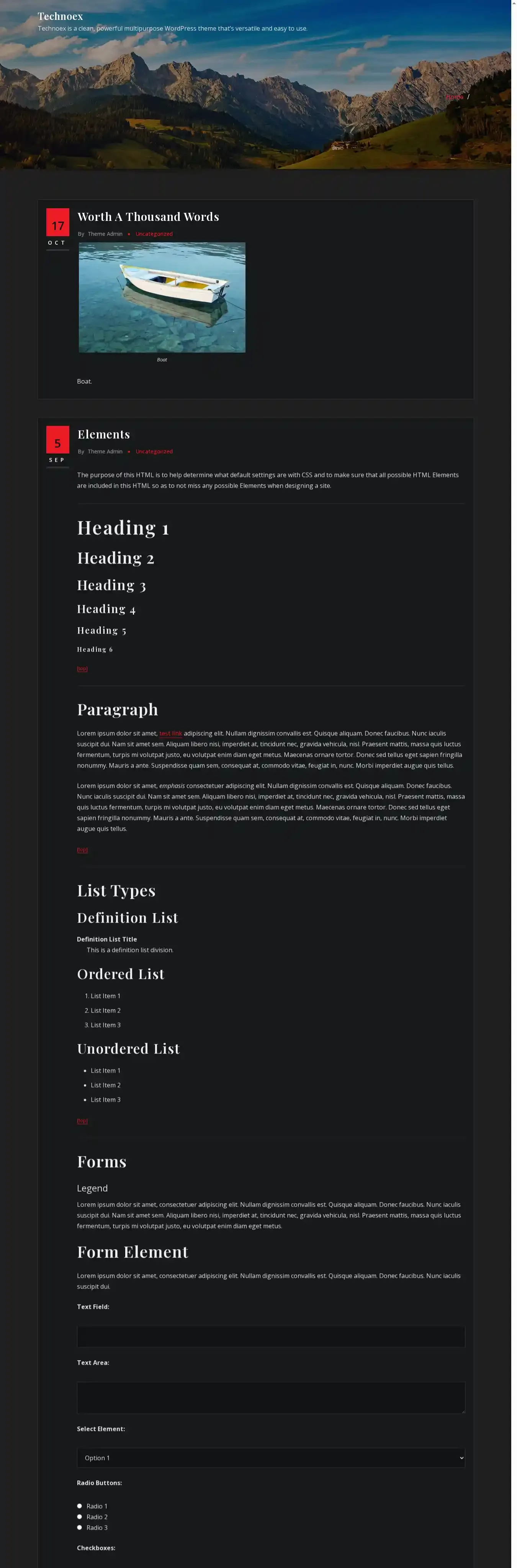 Technoex home page on desktop