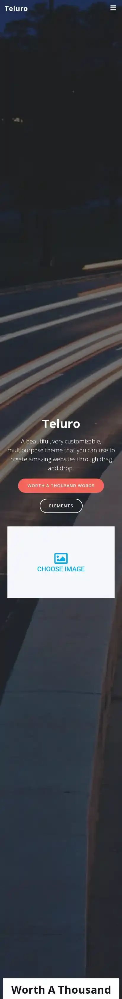 Teluro home page on mobile
