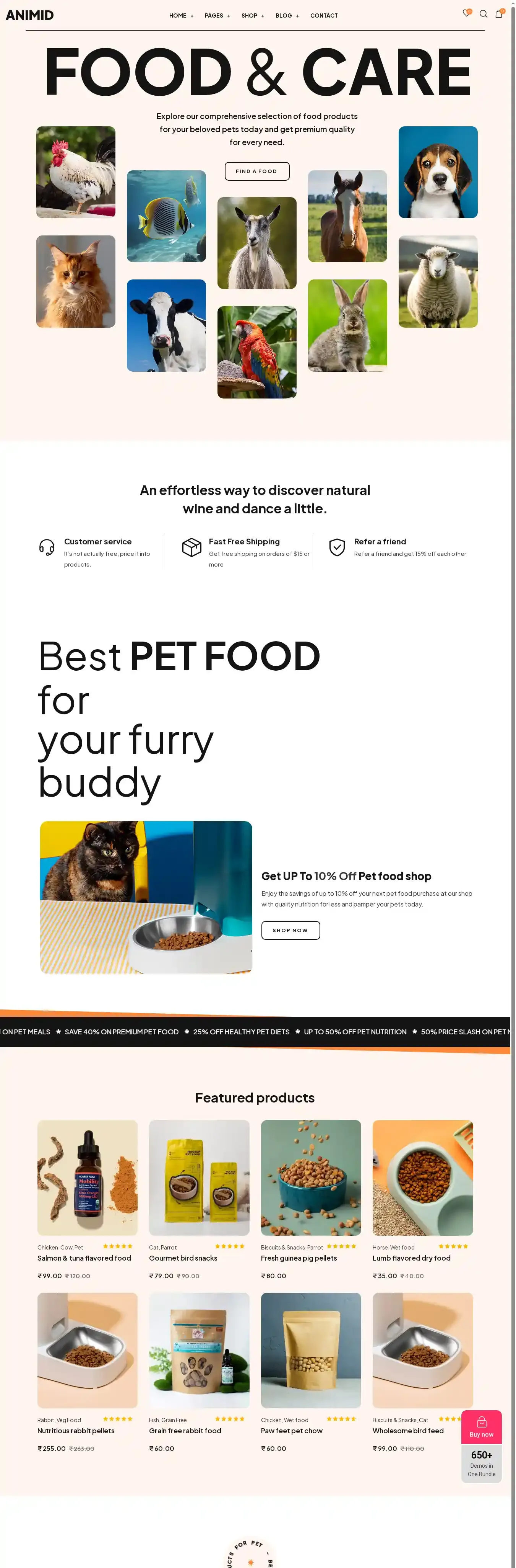 Animid home page on desktop
