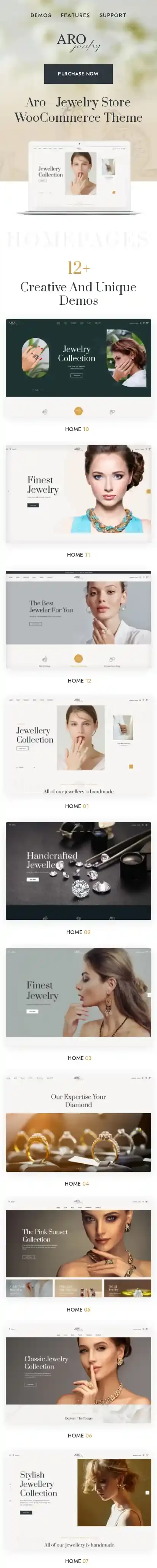 Aro home page on mobile