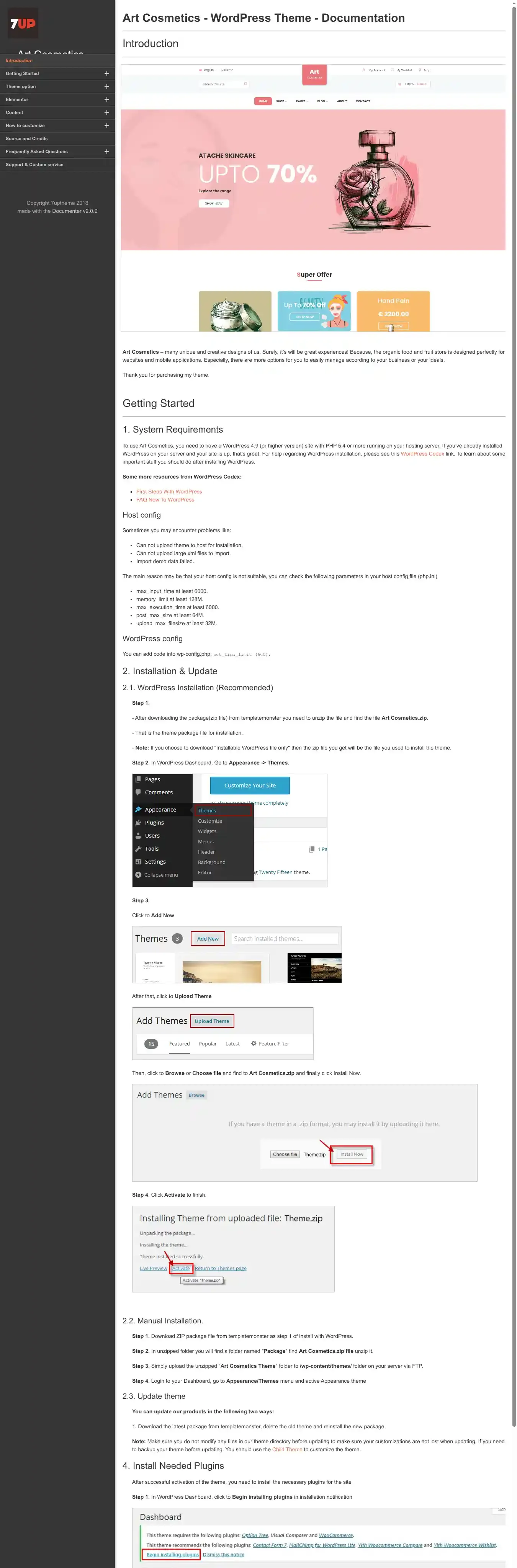Art-Cosmetics home page on desktop