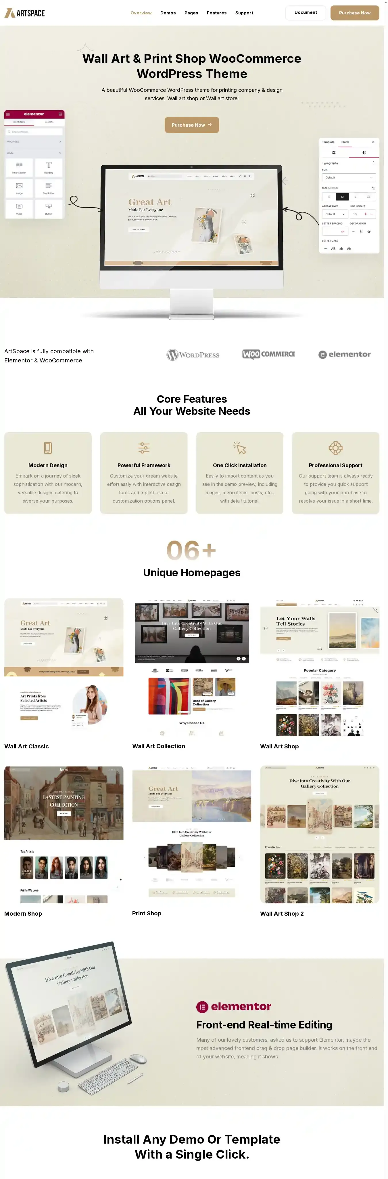 ArtSpace home page on desktop