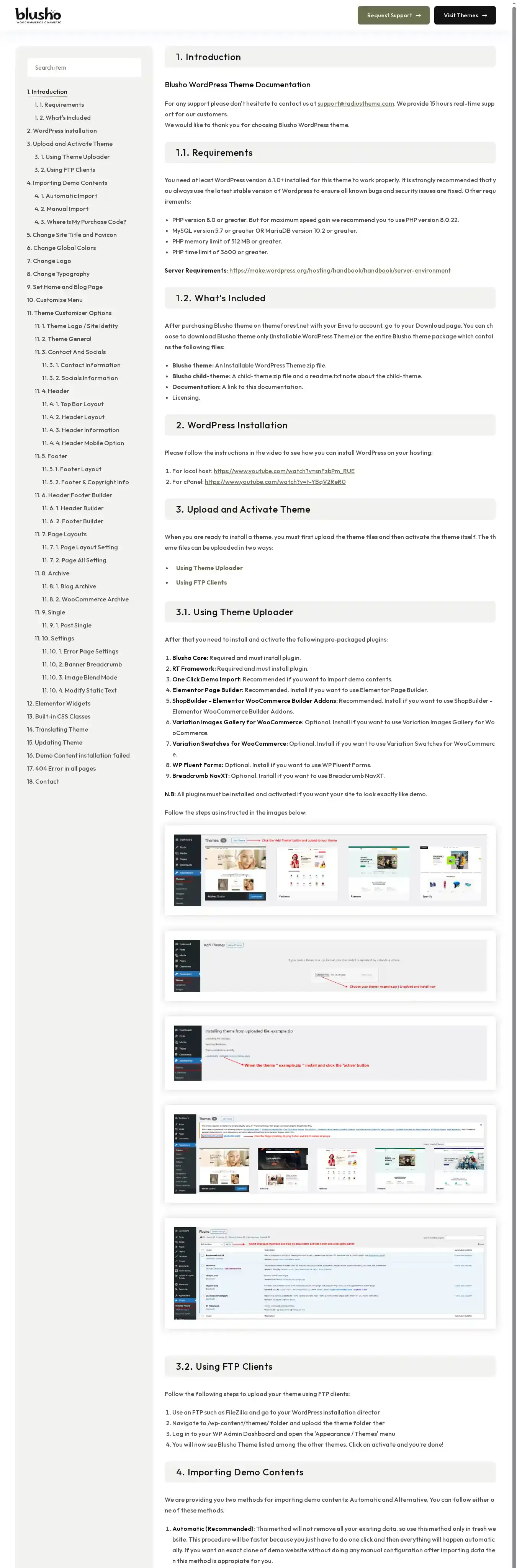 Blusho home page on desktop