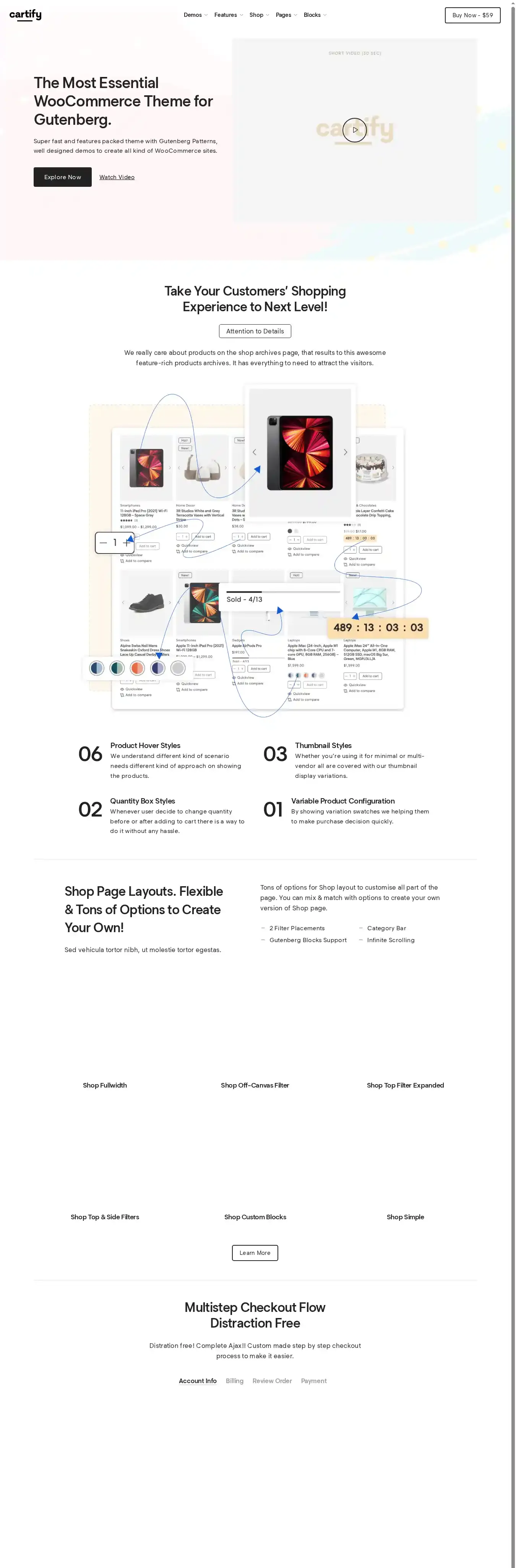Cartify home page on desktop