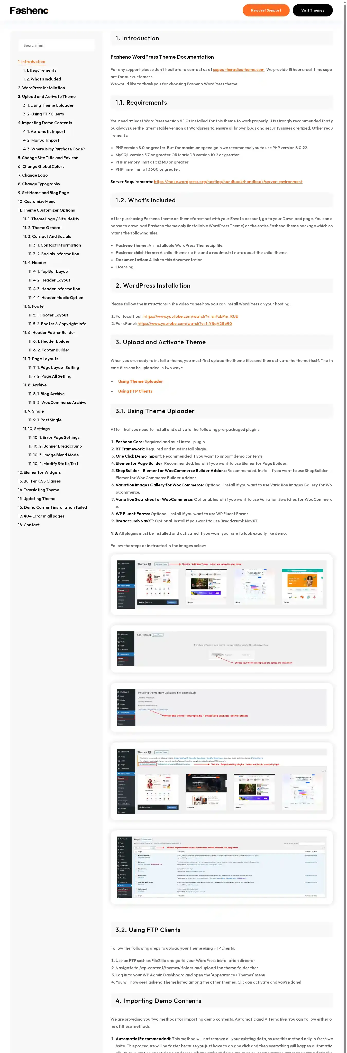 Fasheno home page on desktop