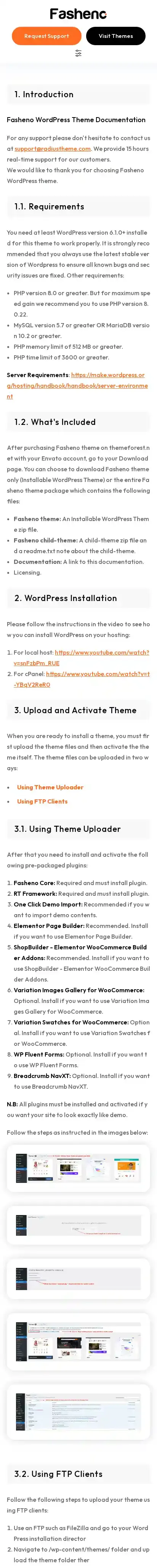 Fasheno home page on mobile