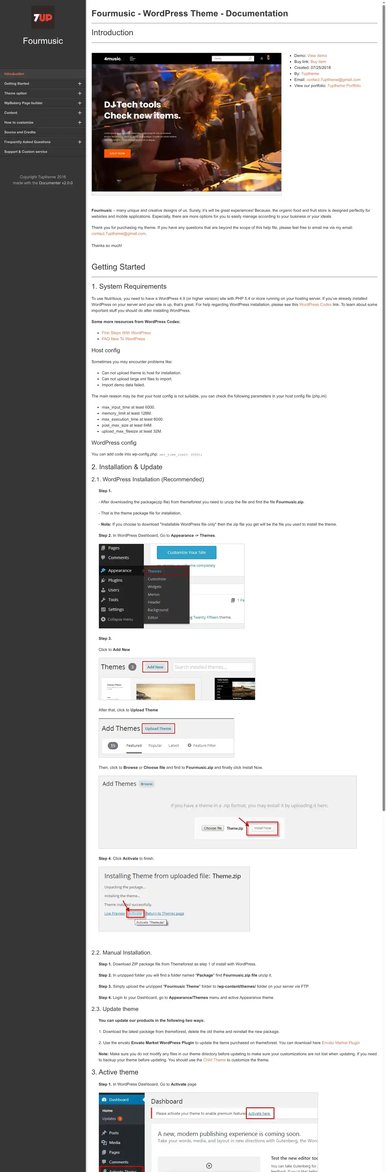 Music home page on desktop