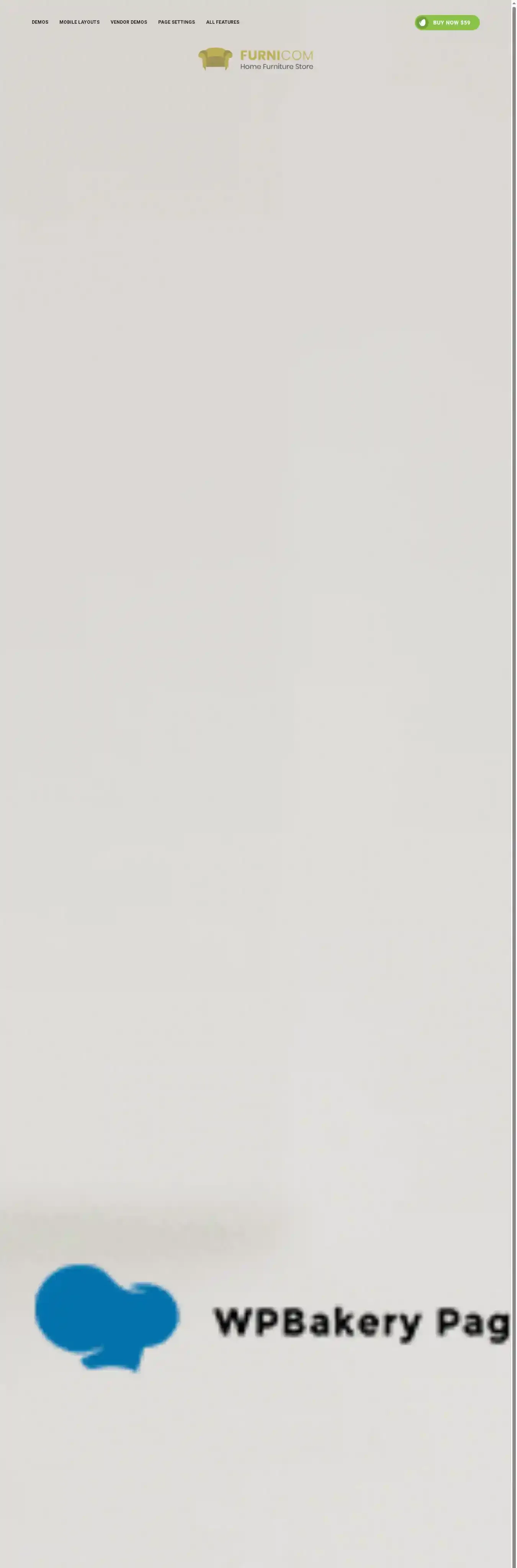 Furnicom home page on desktop