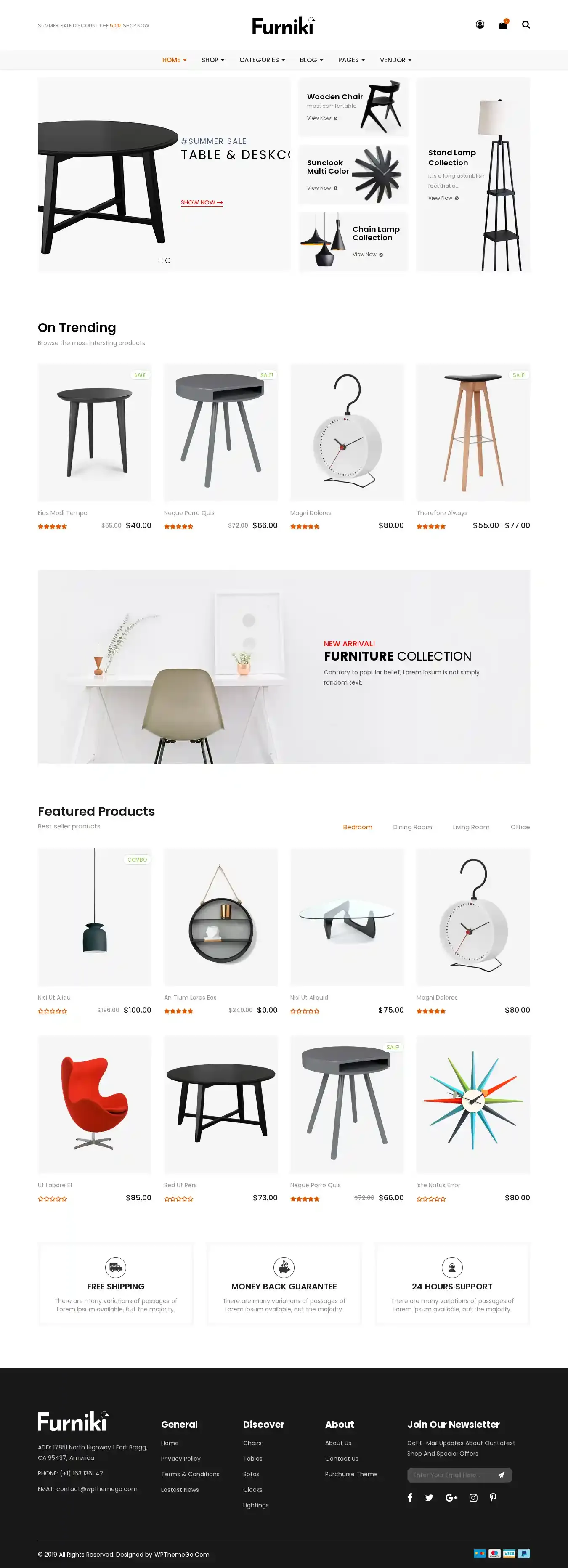 Furniki home page on desktop