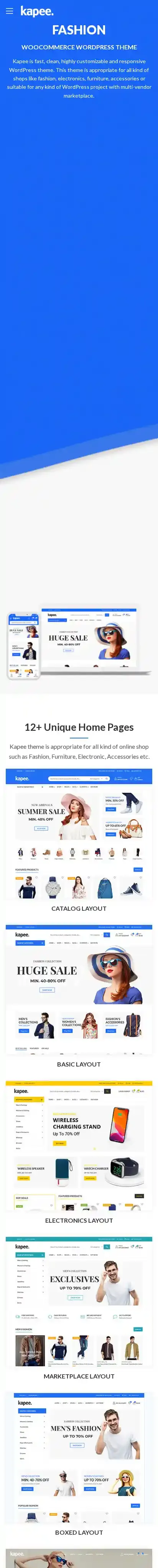 Kapee home page on mobile