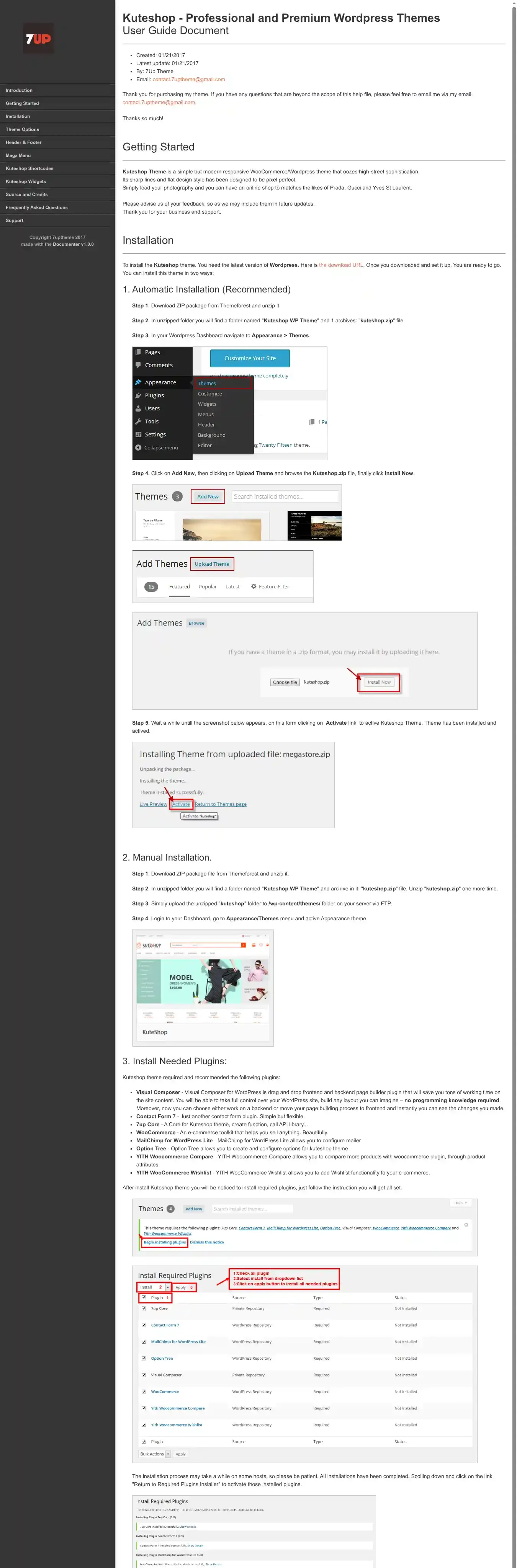 KuteShop home page on desktop
