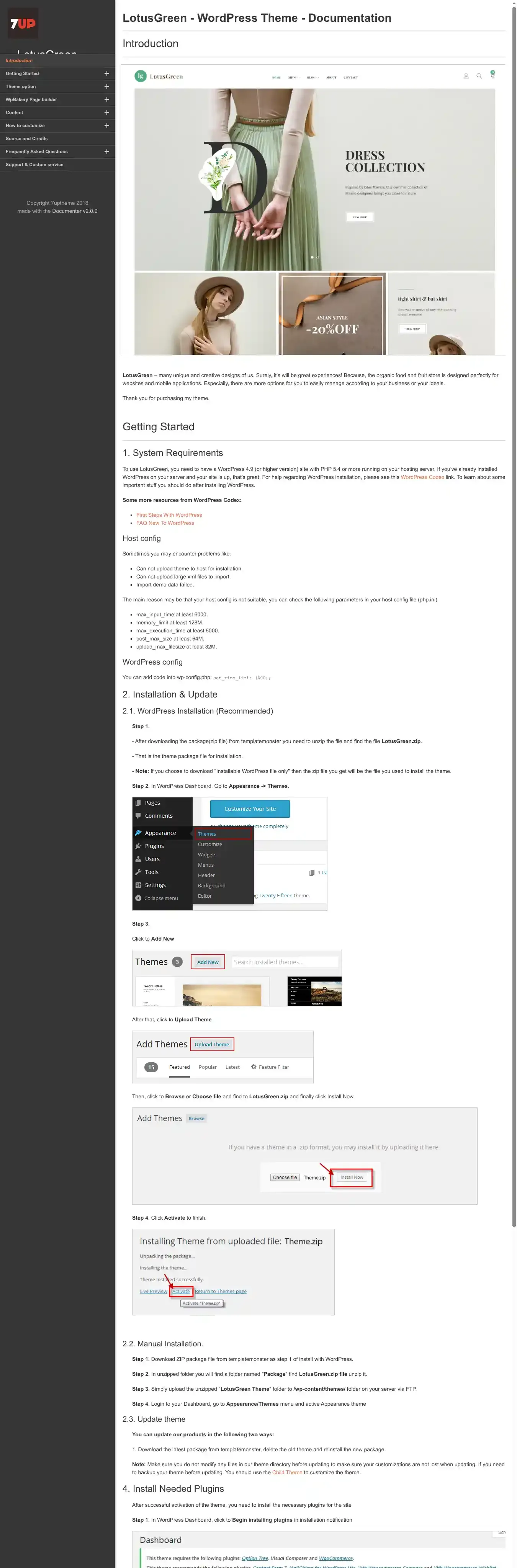 LotusGreen home page on desktop