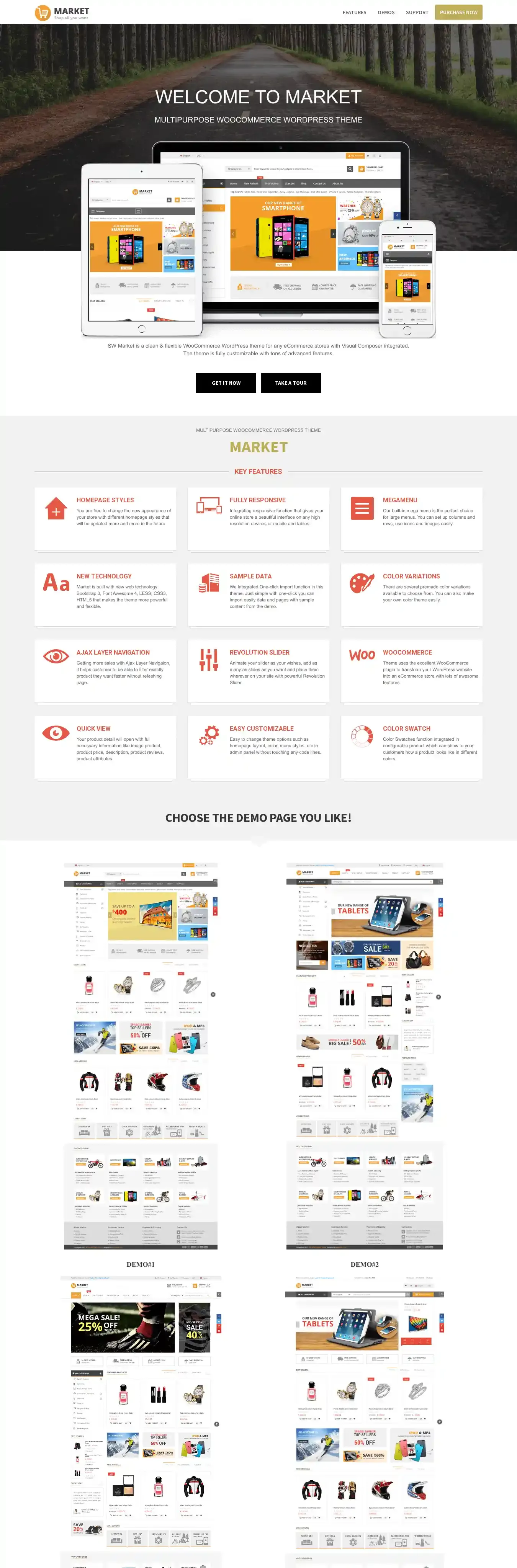 Market home page on desktop