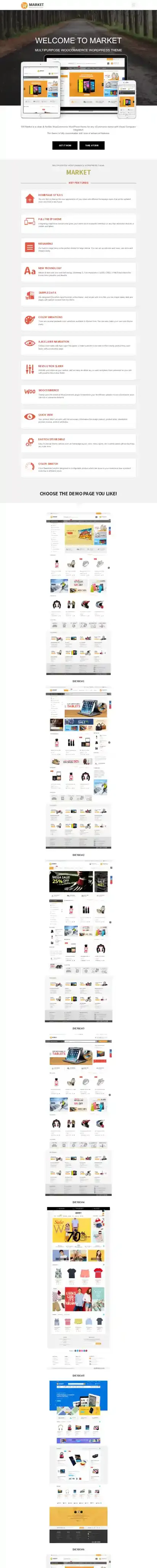 Market home page on mobile